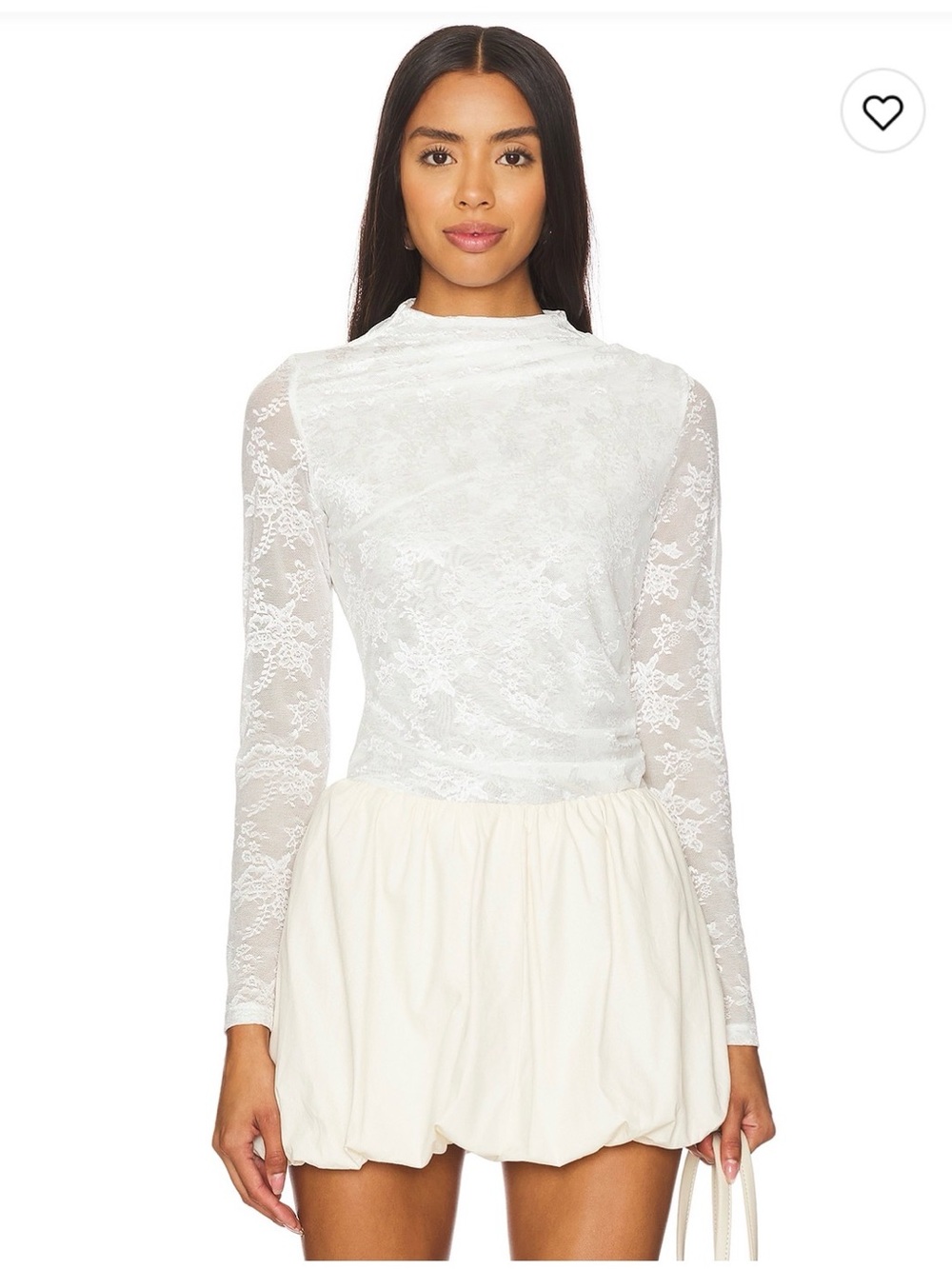 Heartloom Fallon White Lace Long Sleeve Top NWOT